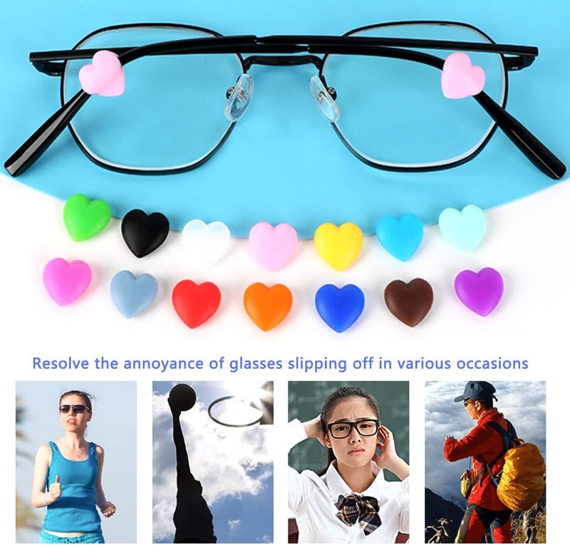 KECHIO Eyeglasses Ear Grip Heart-Shaped Silicone Retainers Soft Ear Hooks Anti-Slip Holder Eyeglasses Stopper - Image 2